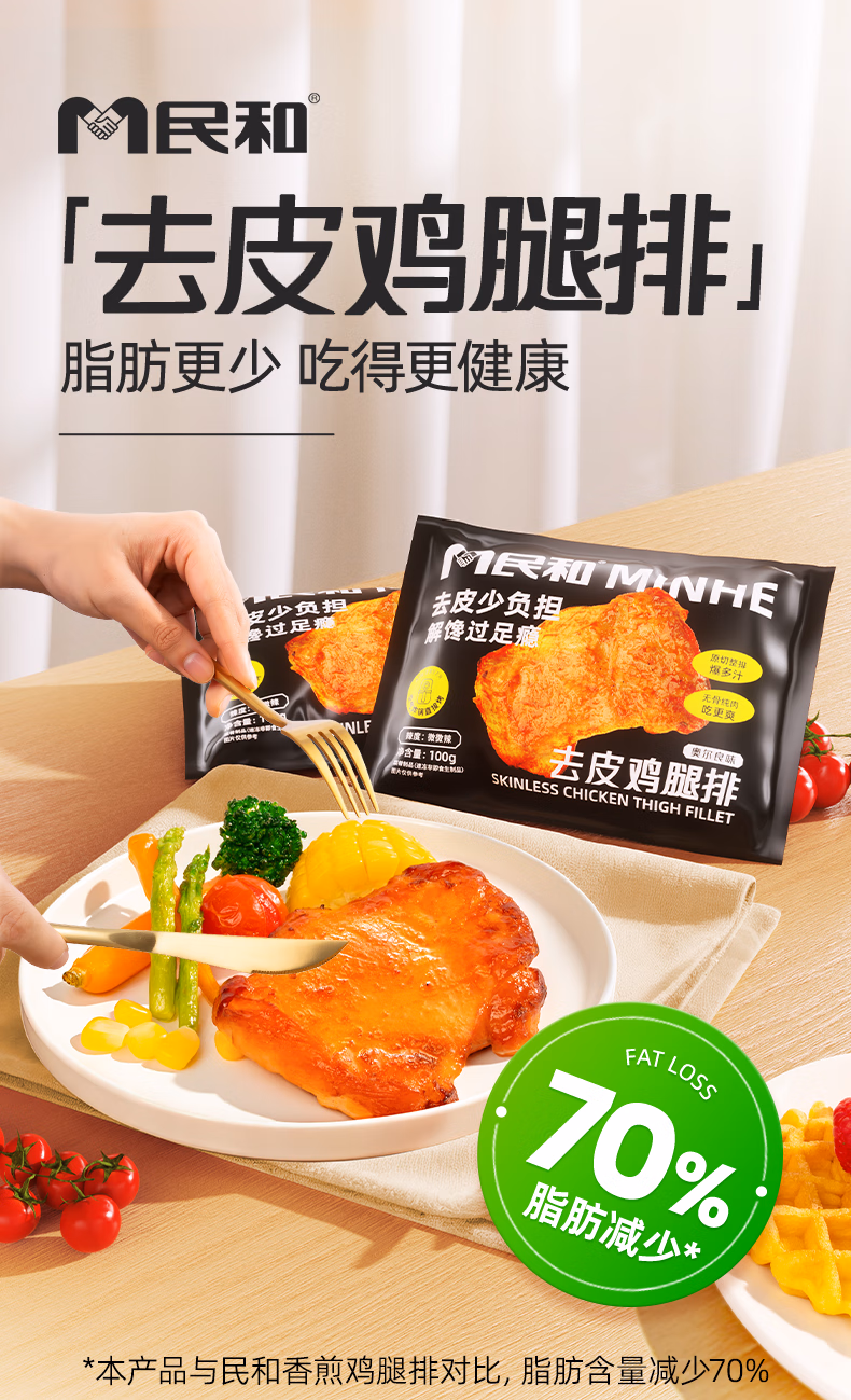 民和 奥尔良风味去皮鸡腿排 100g*10包 京东优惠券折后¥59.9包邮 民和 奥尔良风味去皮鸡腿排 100g*10包 京东优惠券折后¥59.9包邮