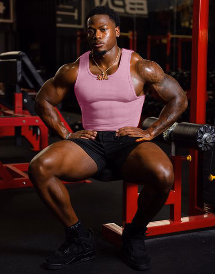 Men's Vest 2026 New Spring And Summer Fitness High Elastic Thread I-shaped Vest Men's Slim-fitting Quick-drying Breathable Sleeveless, Pink 3XL_viptrois.com