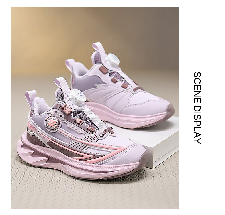 7-PE Girls' Shoes 2026 Spring New Breathable Mesh Running Shoes with Twist Buckle for Older Children Kids Sports Sneakers 2