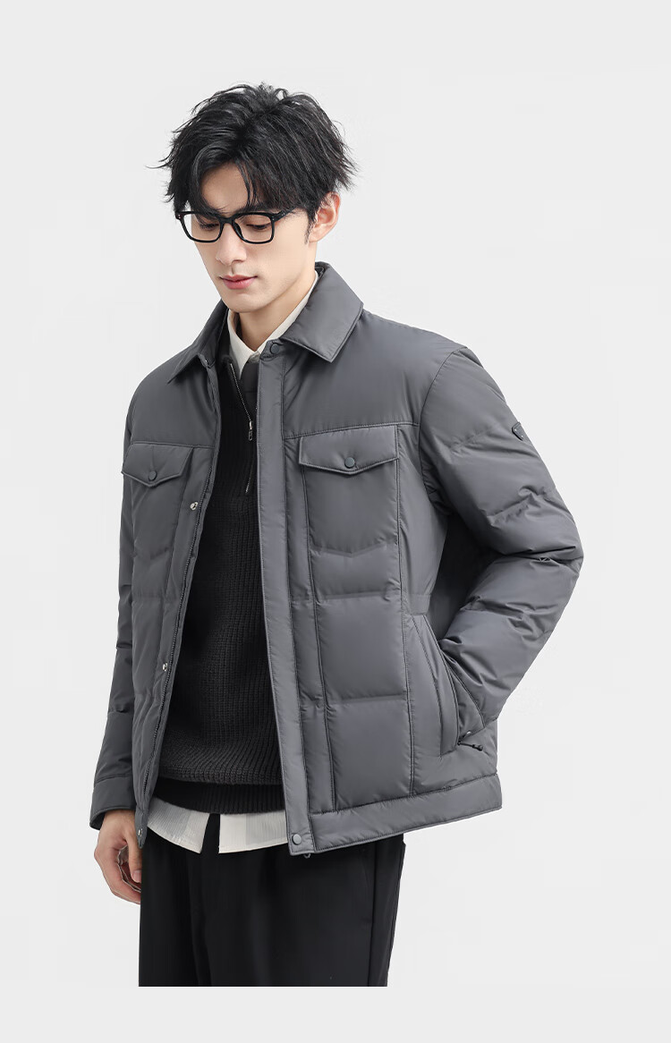 SNOWFLYING Lightweight Down Jacket Men 2025 New Business Casual High Loft Comfortable 90% Down Warm Cold-Resistant Coat 4