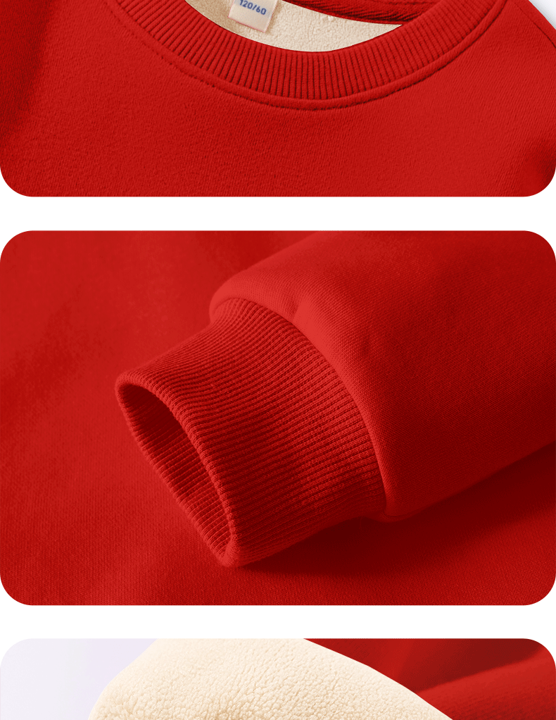 Baleno Children's Sweatshirt, Autumn And Winter Fleece-Lined, Boys And Girls New Year Red Top, Year of The Horse Zodiac Year, Chinese New Year Clothing, Greeting Clothes 14