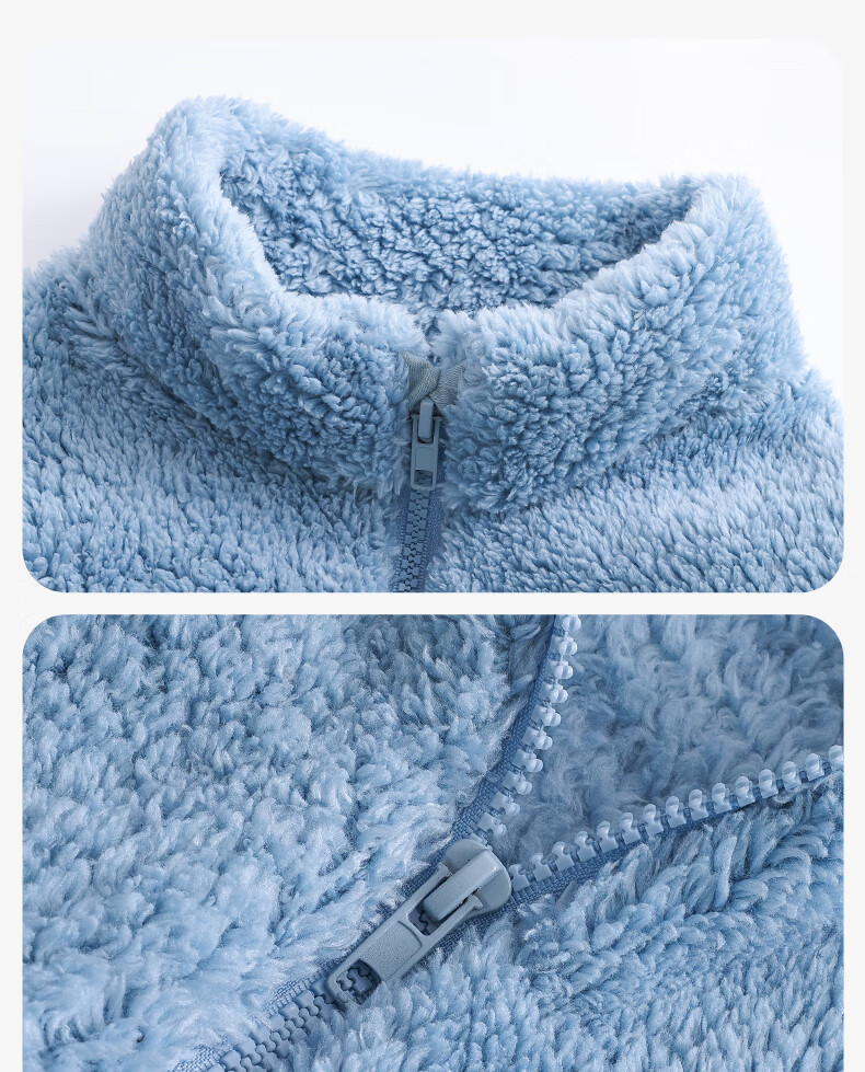Baleno Kids Winter Fleece Stand Collar Jacket Girls Thickened Warm Double-Sided Fleece Outerwear 7