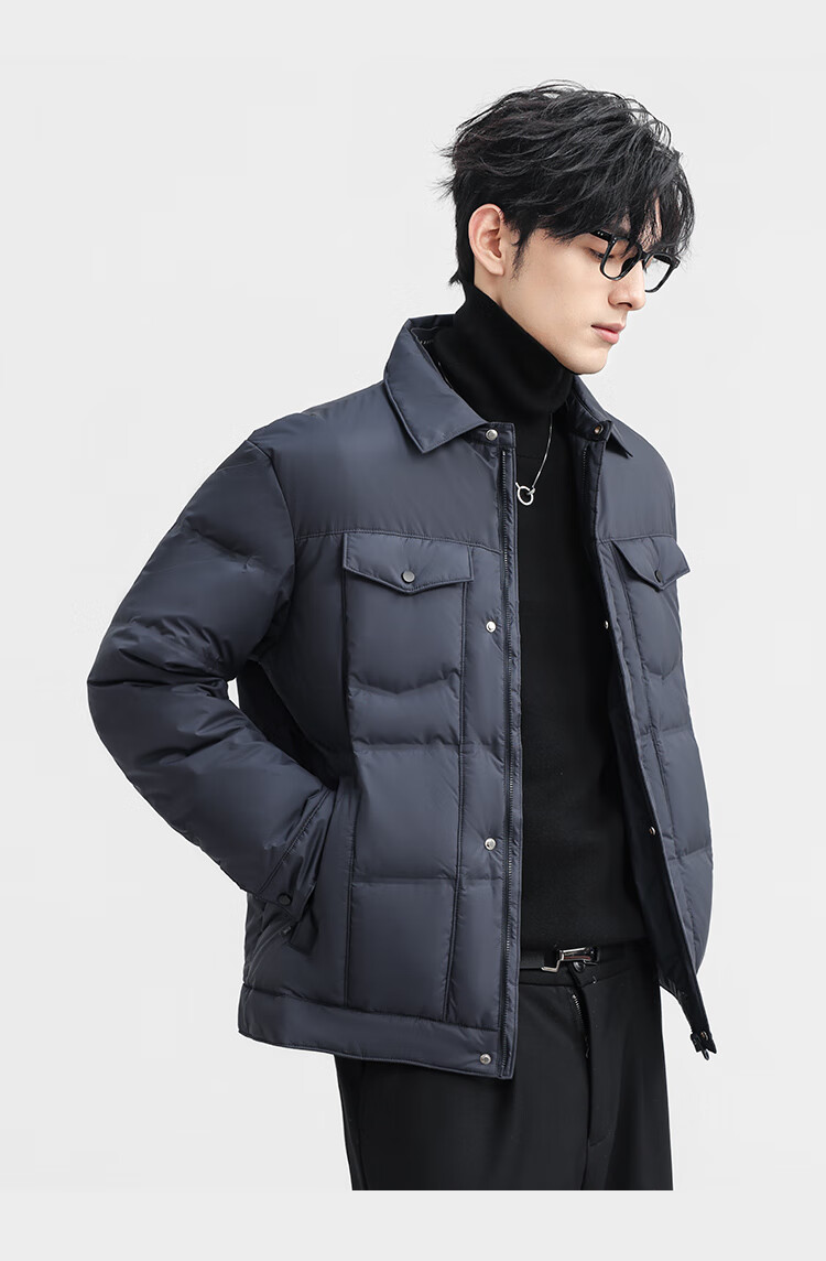 SNOWFLYING Lightweight Down Jacket Men 2025 New Business Casual High Loft Comfortable 90% Down Warm Cold-Resistant Coat 3