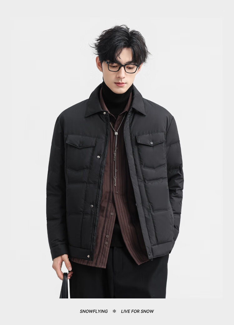 SNOWFLYING Lightweight Down Jacket Men 2025 New Business Casual High Loft Comfortable 90% Down Warm Cold-Resistant Coat 2