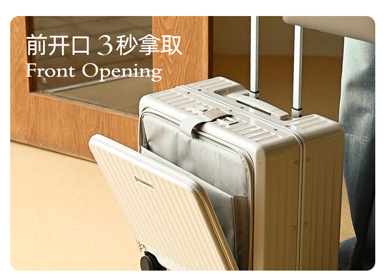 Roaming 18-inch Carry-on Luggage Large Capacity Business Travel Suitcase Front-Opening TSA Lock Cabin Luggage Gunmetal Gray 6