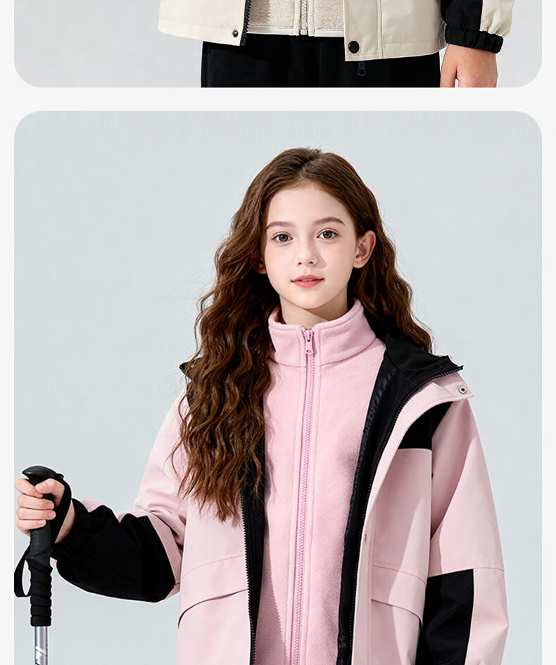 Baleno Children's Outdoor Jacket, Autumn And Winter 2026, Youth Outdoor Windproof And Waterproof Jacket, Three-In Fleece-Lined for Boys And Girls 15