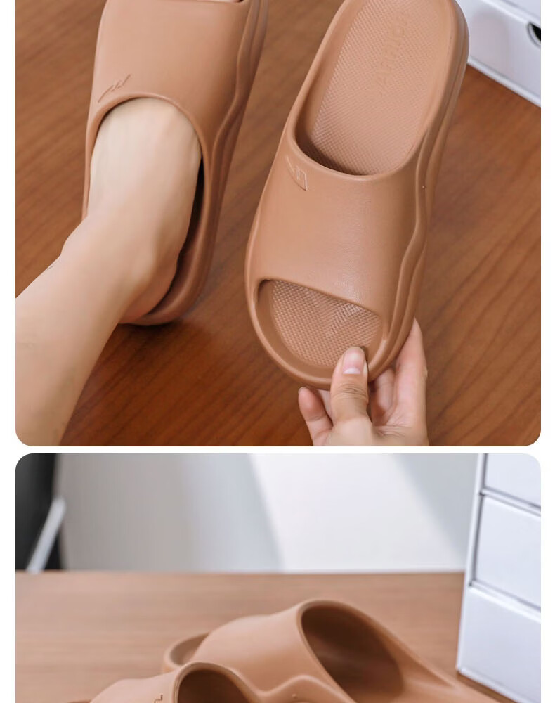 Warrior Men's Slippers HL0651 Comfortable Bathroom Non-Slip Odor-Resistant Sandals Size 44-45 Sandal Wood Color 20
