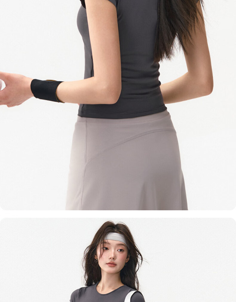 XUEXIMAN Women's Spring Summer Yoga Short Sleeve Quick-Dry High Elastic Slim Pilates Training Fitness T-Shirt 15