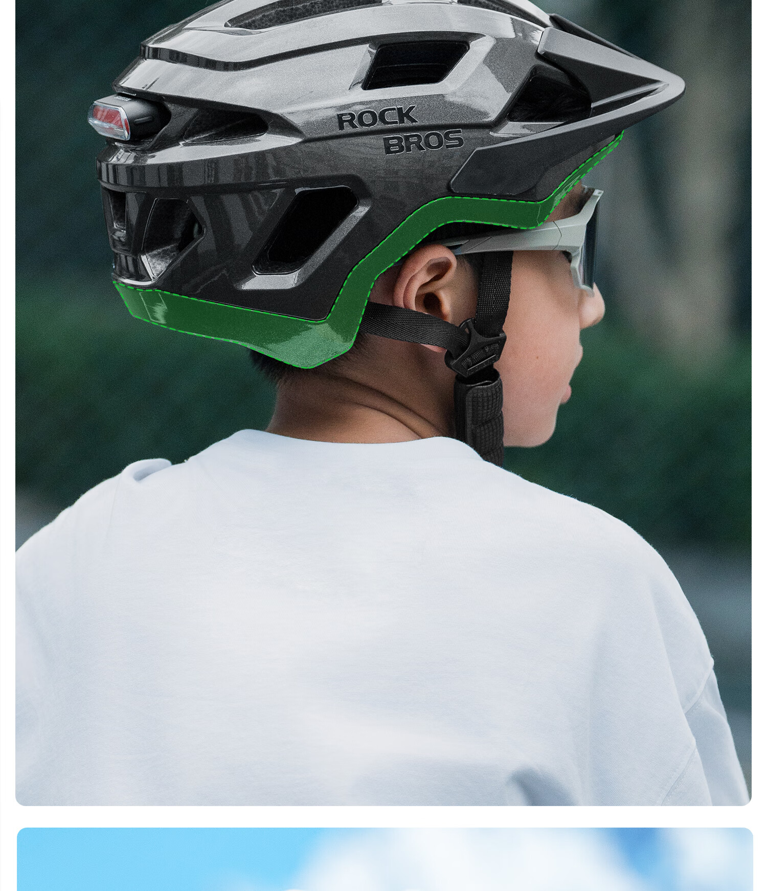 Rockbros Youth Mountain Bike Helmet Kids Roller Skating Scooter Bicycle Student Safety Helmet Unisex White 18