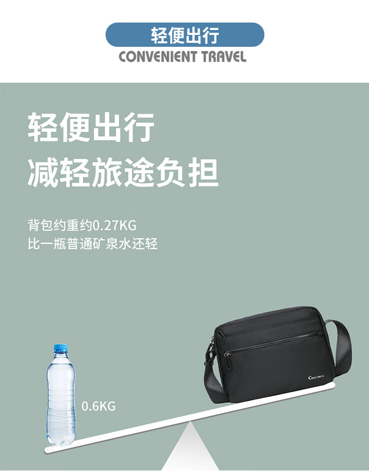 CROCODILE Casual Men's Lightweight Fabric Shoulder Crossbody Bag Commuter Men's Bag Birthday Gift B3071 5