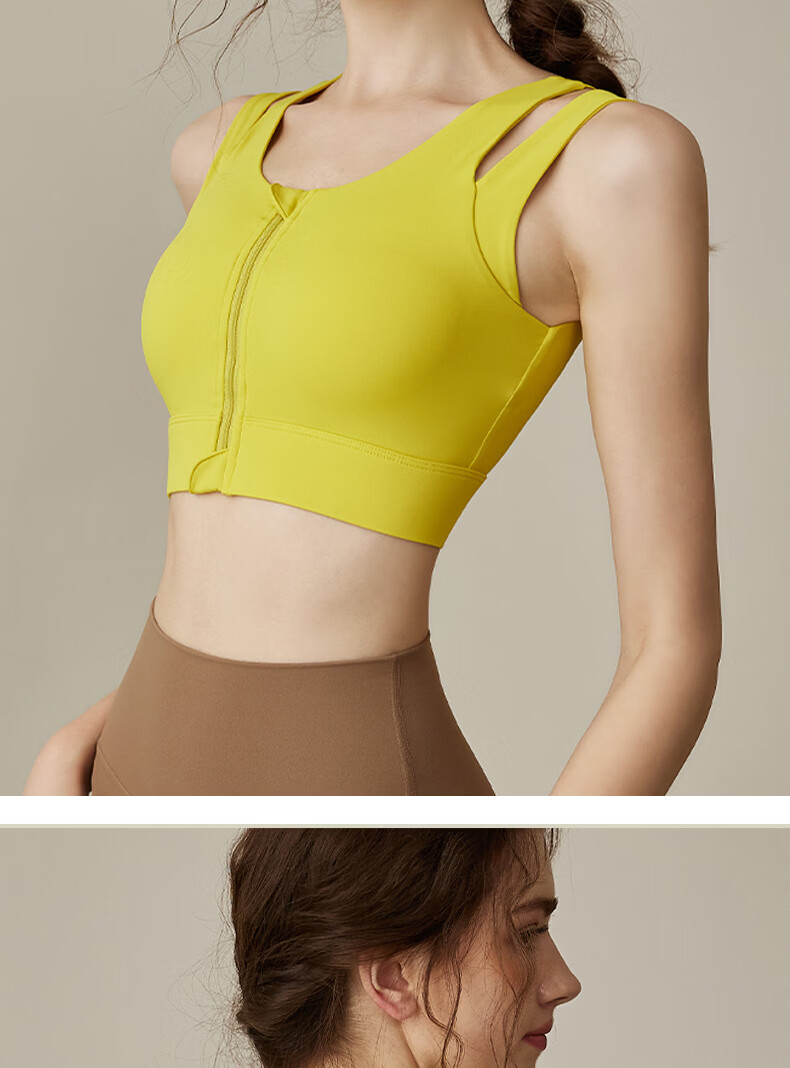 Freedom Series High-Strength Women's Sports Bra Shockproof Push-Up Zipper Running Fitness Vest Pilates Yoga Side Breast Support Bra 17
