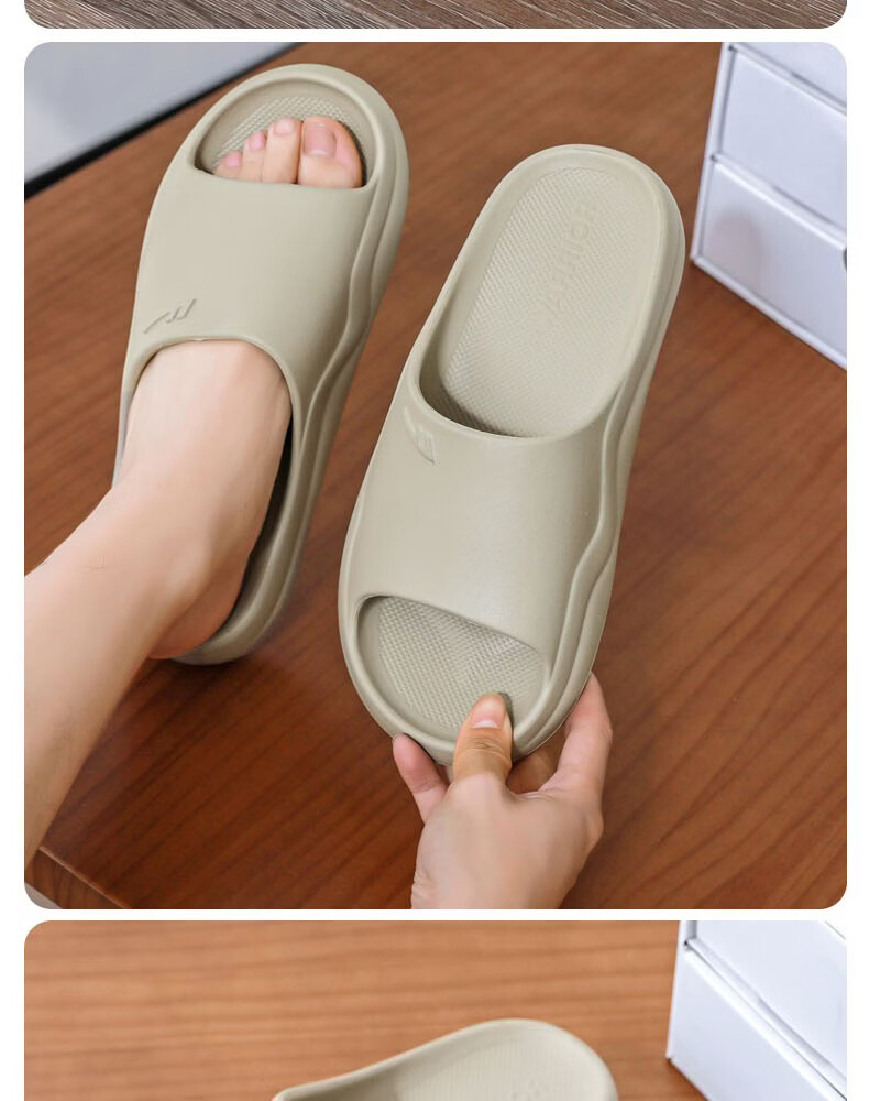 Warrior Men's Slippers HL0651 Comfortable Bathroom Non-Slip Odor-Resistant Sandals Size 44-45 Sandal Wood Color 23