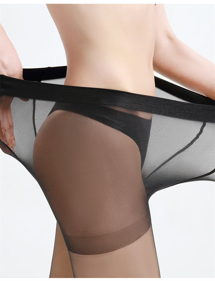 Urban Beauty Women's Ultra-Thin Sexy Anti-Snag Plus Size Black Sheer Tights Pantyhose for Spring and Summer 4