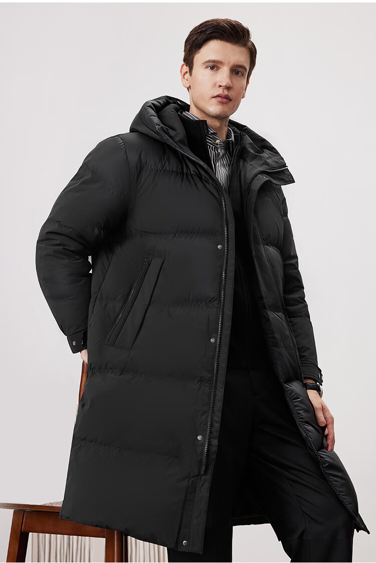Shanshan Long Goose Down Winter Men's Down Jacket Double Warmth Three-Proof Hooded Windproof Temperature Lock Long Thickened 16