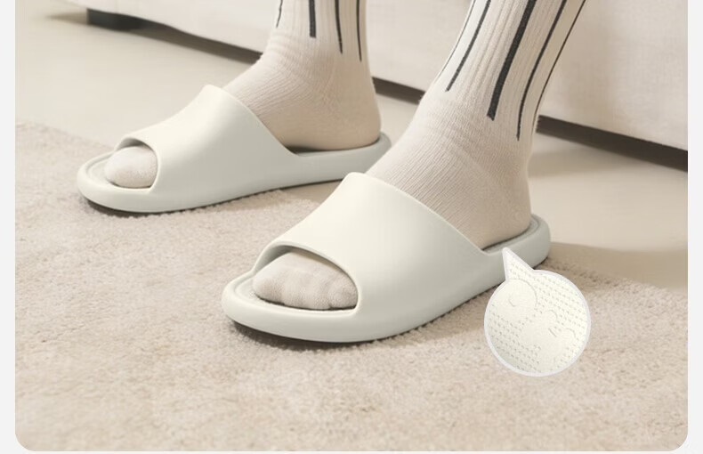 HIPANDA Non-Slip Soft Sole Slippers Durable Couple Home Bathroom Indoor Shower Slippers Dark Night Black Size 40-41 7