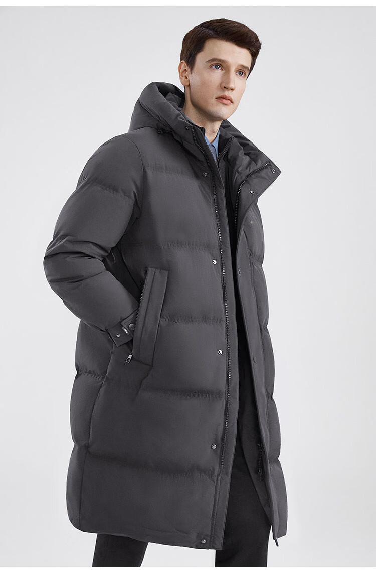 Shanshan Long Goose Down Winter Men's Down Jacket Double Warmth Three-Proof Hooded Windproof Temperature Lock Long Thickened 17