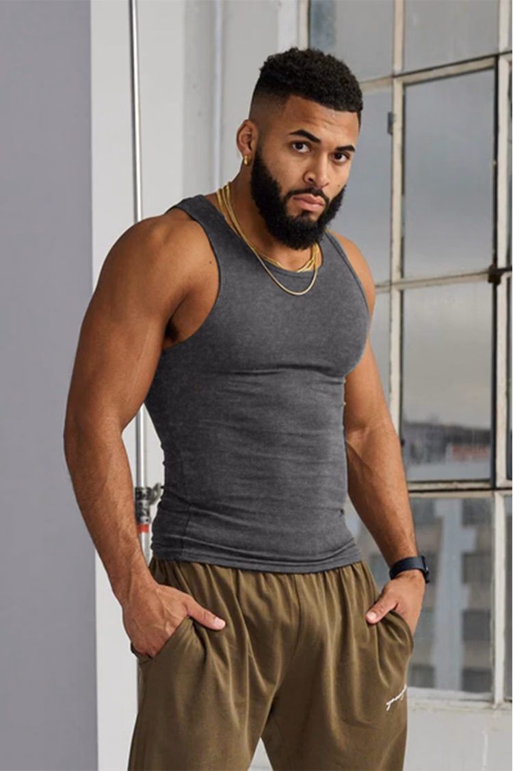 Men's Vest 2026 New Spring And Summer Fitness High Elastic Thread I-shaped Vest Men's Slim-fitting Quick-drying Breathable Sleeveless, Pink 3XL_viptrois.com
