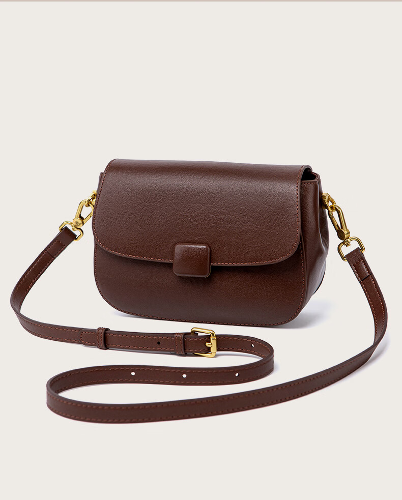 AudiJia Genuine Leather Saddle Bag Women's 2026 Crossbody Commuter Fashion Versatile Shoulder Bag Birthday Gift for Women 14