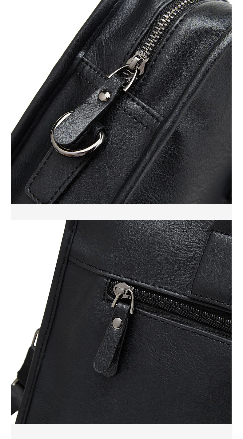 Lao Ren Tou Men's Briefcase Business Handbag Office Travel Shoulder Crossbody 13-inch Laptop Bag Birthday Gift 17