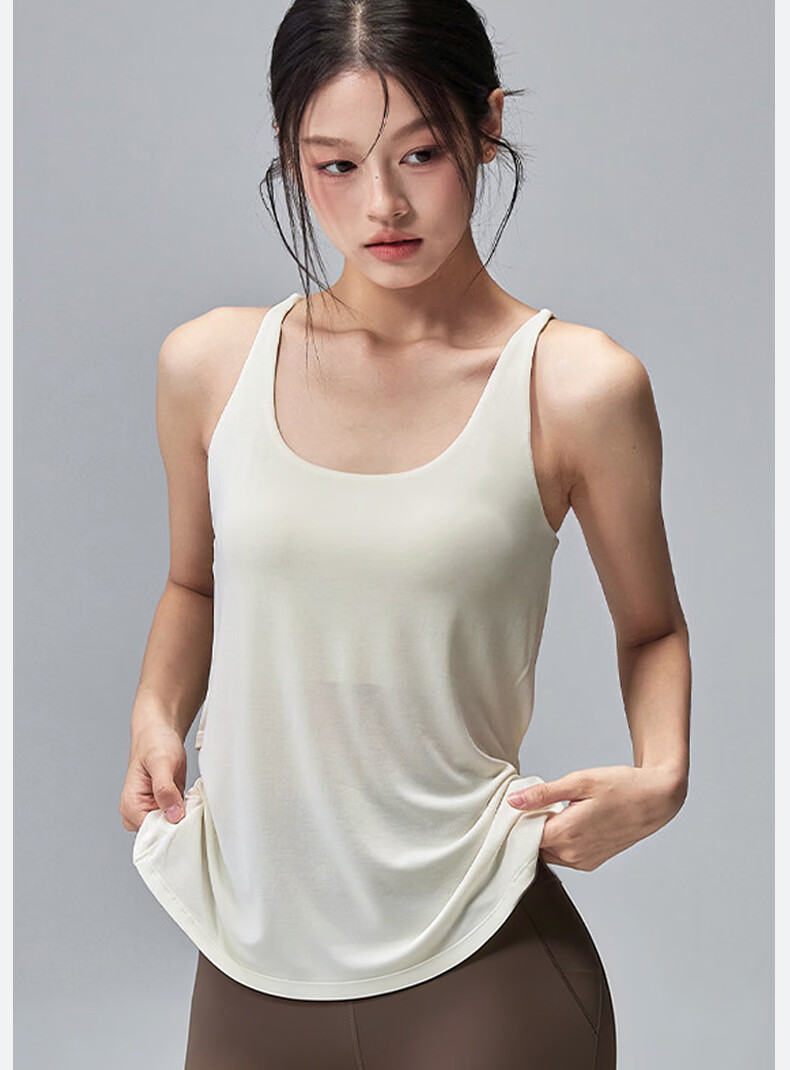 XUEXIMAN Women's Back-Beauty Yoga Vest with Chest Pad, Thin Quick-Dry Sleeveless Sports T-Shirt, Pilates Fitness Top Summer 6