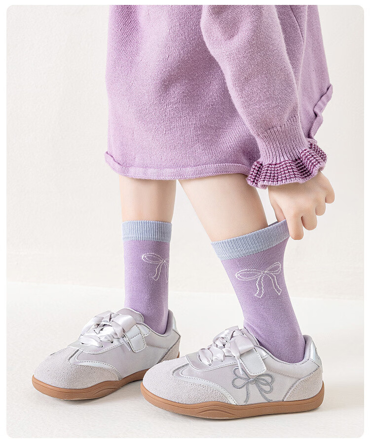 Little Pig Banner Bowknot Bunny Girls Socks Autumn Winter Sweet Xinjiang Long Staple Cotton Seamless Soft High Elastic Baby Cotton Socks 3