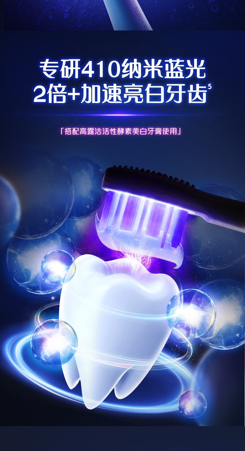 Colgate Blue Light Electric Toothbrush [Recommended by Sun Yingsha] Whitening Electric Toothbrush Gift for Men/Women Birthday Gift Ink Silver + Waterless Enzyme Toothpaste 101g 2
