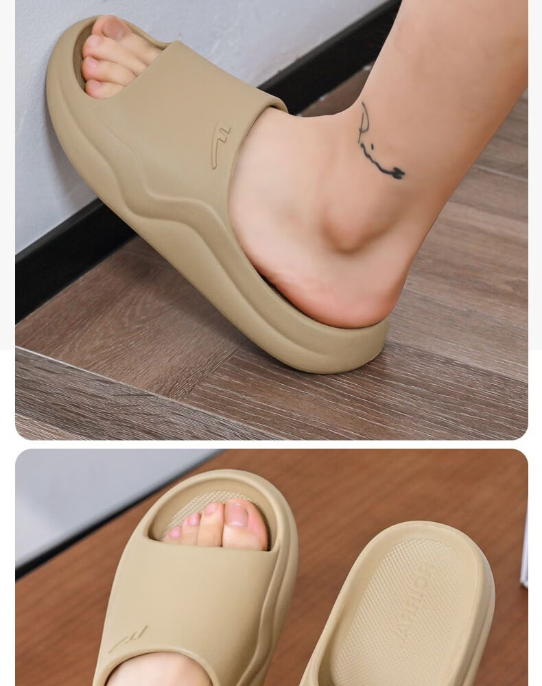 Warrior Men's Slippers HL0651 Comfortable Bathroom Non-Slip Odor-Resistant Sandals Size 44-45 Sandal Wood Color 16
