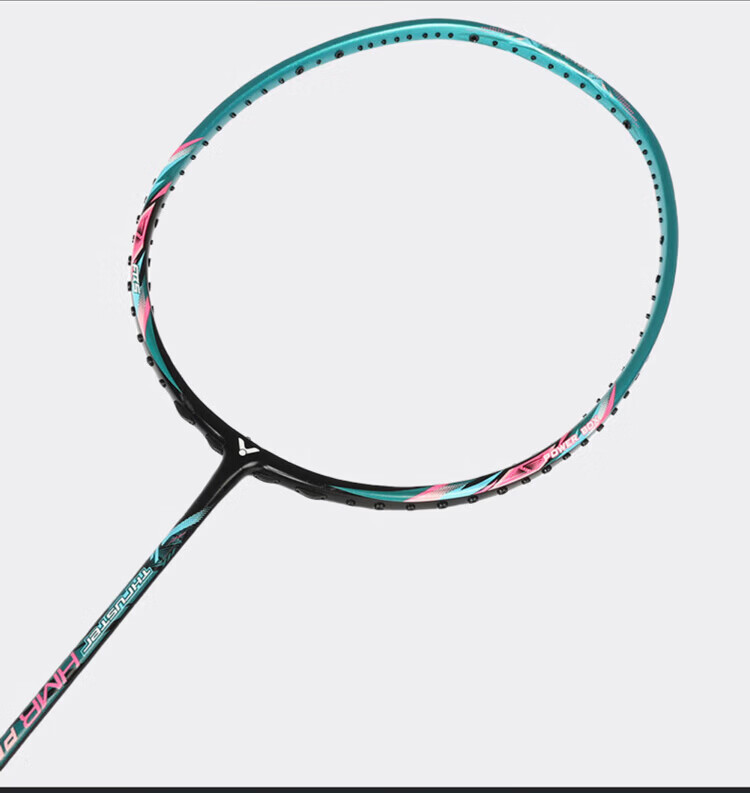 VICTOR TK-220H II 3U Smoke White Badminton Racket with Floating Handle, Offensive High Tension, 26 lbs String Tension 10