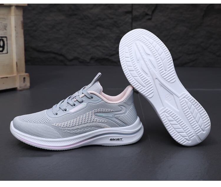 BURUIJING Women's Breathable Mom Sports Casual Shoes Non-slip Old Beijing Cloth Shoes 61129 Pink Size 40 19