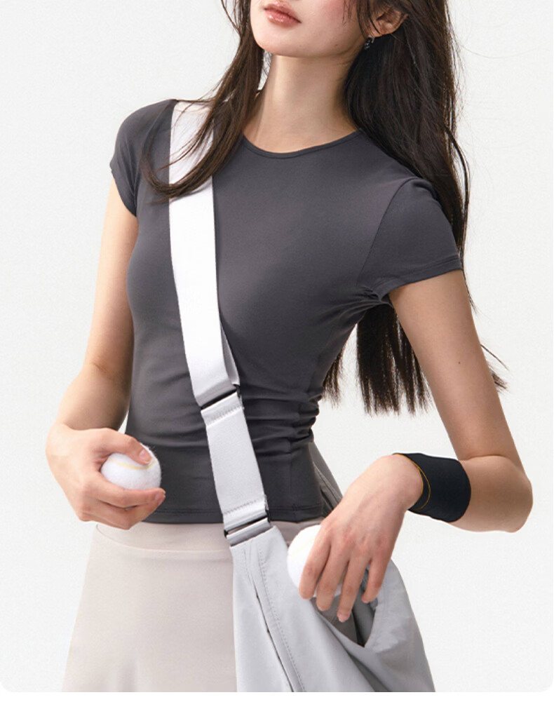 XUEXIMAN Women's Spring Summer Yoga Short Sleeve Quick-Dry High Elastic Slim Pilates Training Fitness T-Shirt 11