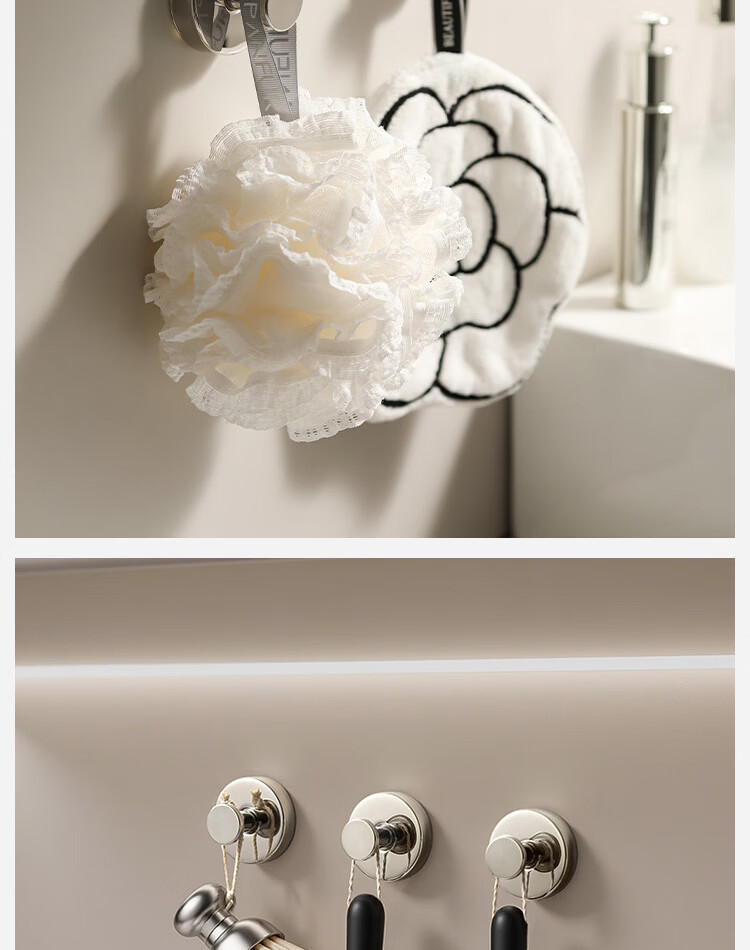 Bydoll Stainless Steel Suction Cup Hook Bathroom Wall No-Drill Strong Adhesive Heavy Duty Seamless Storage Hook 2