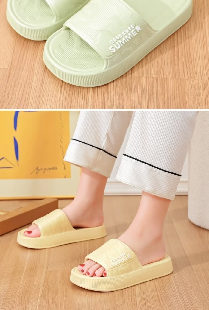 Huamei Comfortable Walking Slippers Unisex Home Shower Non-Slip Bathroom Indoor Outdoor Couple Sandals HM633 Yellow Size 36-37 17