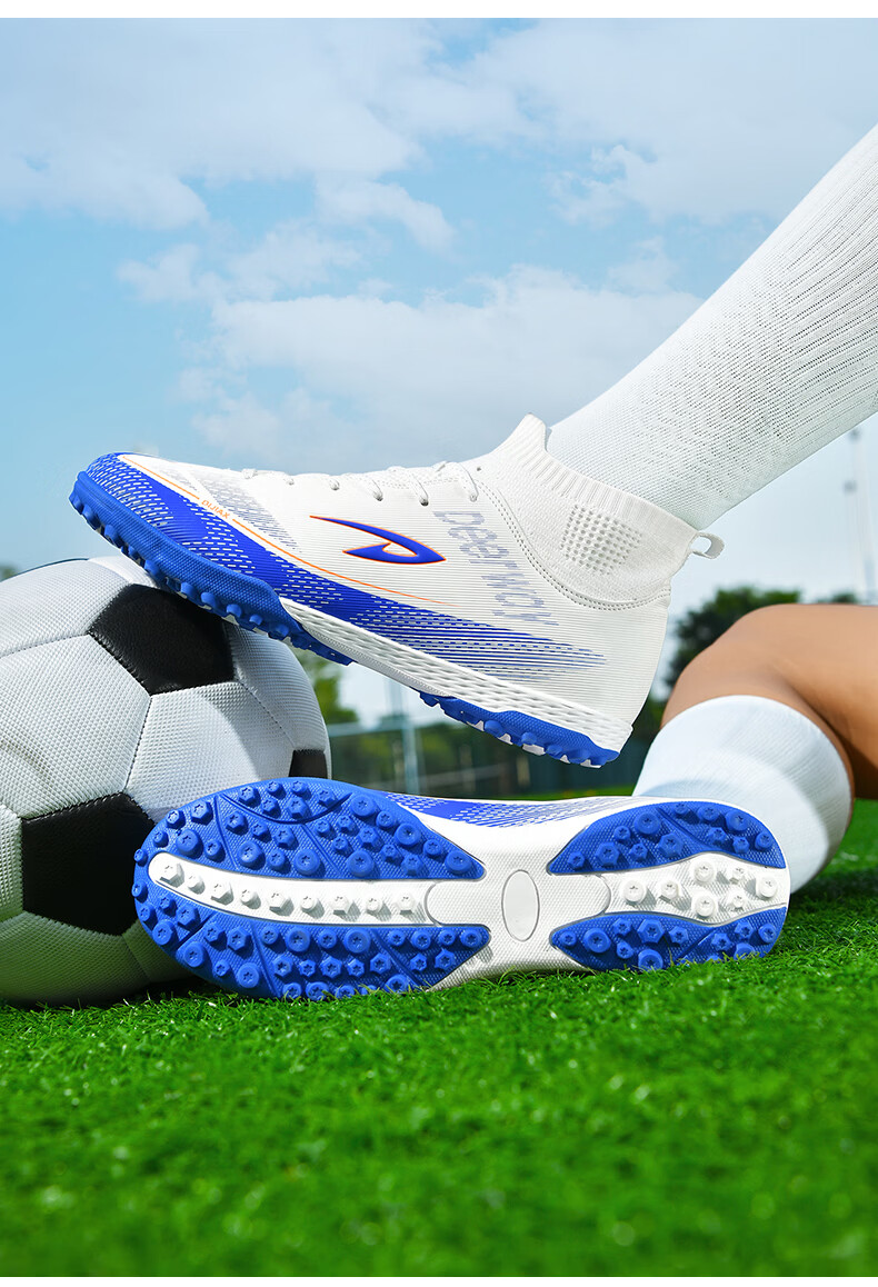 DEERWAY Adult Youth Soccer Shoes TF Turf Studs Non-Slip Durable Match Shoes Obsidian Gold TF Turf Studs Size 37 30