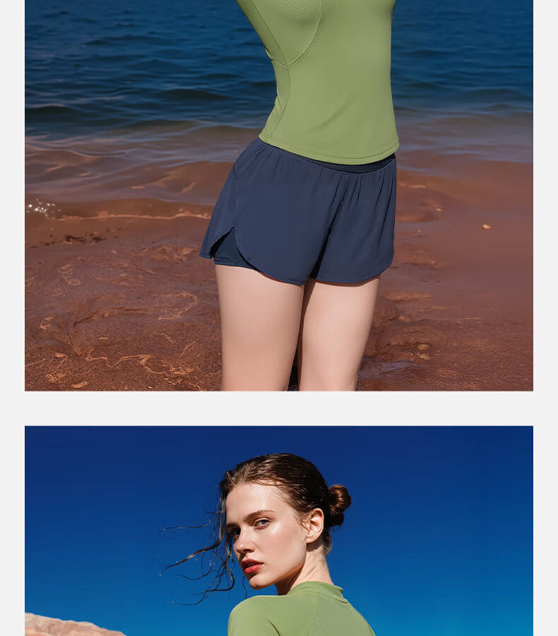 WATERTIME Women's Conservative Swim Top Quick-Dry Long Sleeve Rash Guard Sunscreen Jellyfish Shirt Jia Zhu Color XL 5