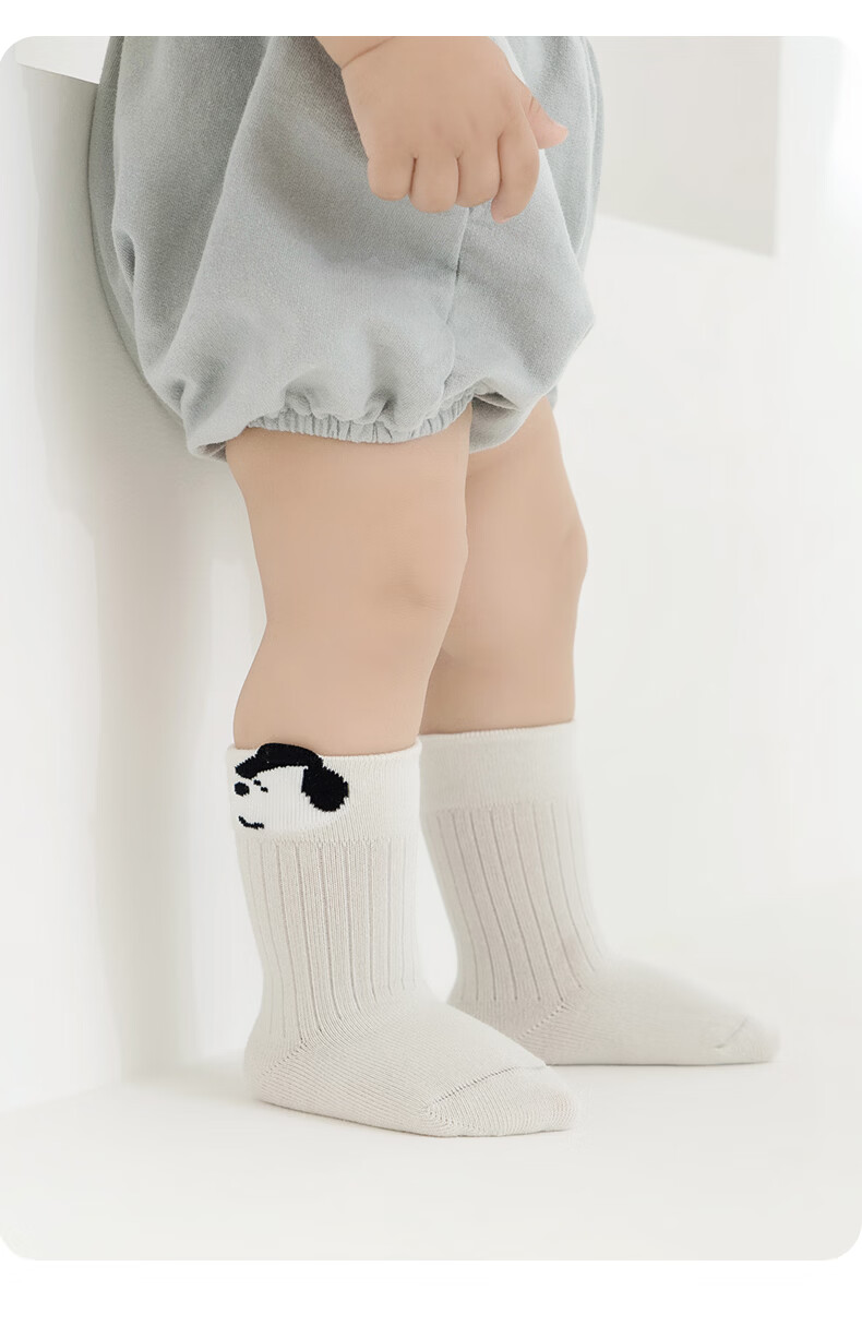 Growth Baby Socks Spring Autumn Breathable Seamless Antibacterial Infant Mid-Calf Soft Cuff Non-Restrictive Thin Cartoon Cotton Socks for Young Babies 6