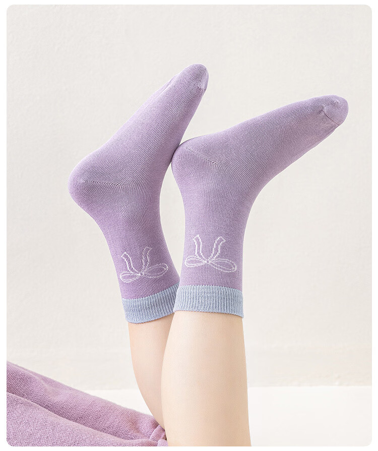 Little Pig Banner Bowknot Bunny Girls Socks Autumn Winter Sweet Xinjiang Long Staple Cotton Seamless Soft High Elastic Baby Cotton Socks 4