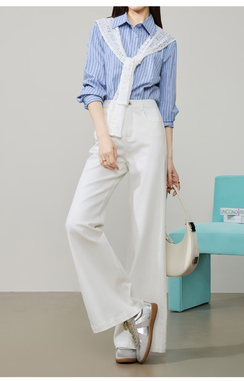 ESE-Y Golden Ratio Flared Jeans for Women 26 Spring New Slim Fit Stretch Cotton Flared Pants Black 25 28