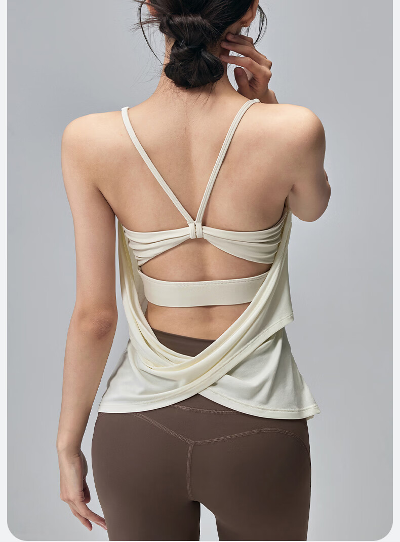 XUEXIMAN Women's Back-Beauty Yoga Vest with Chest Pad, Thin Quick-Dry Sleeveless Sports T-Shirt, Pilates Fitness Top Summer 9
