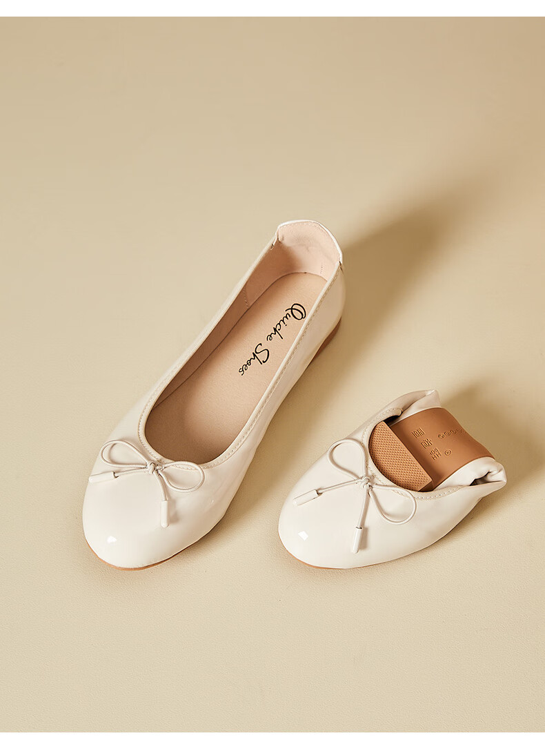 Quicheshoes Round Toe Mirror Surface Versatile Fashion Flat Shallow Mouth Women's Shoes Spring Summer Driving Shoes Soft Sole Black 37 9