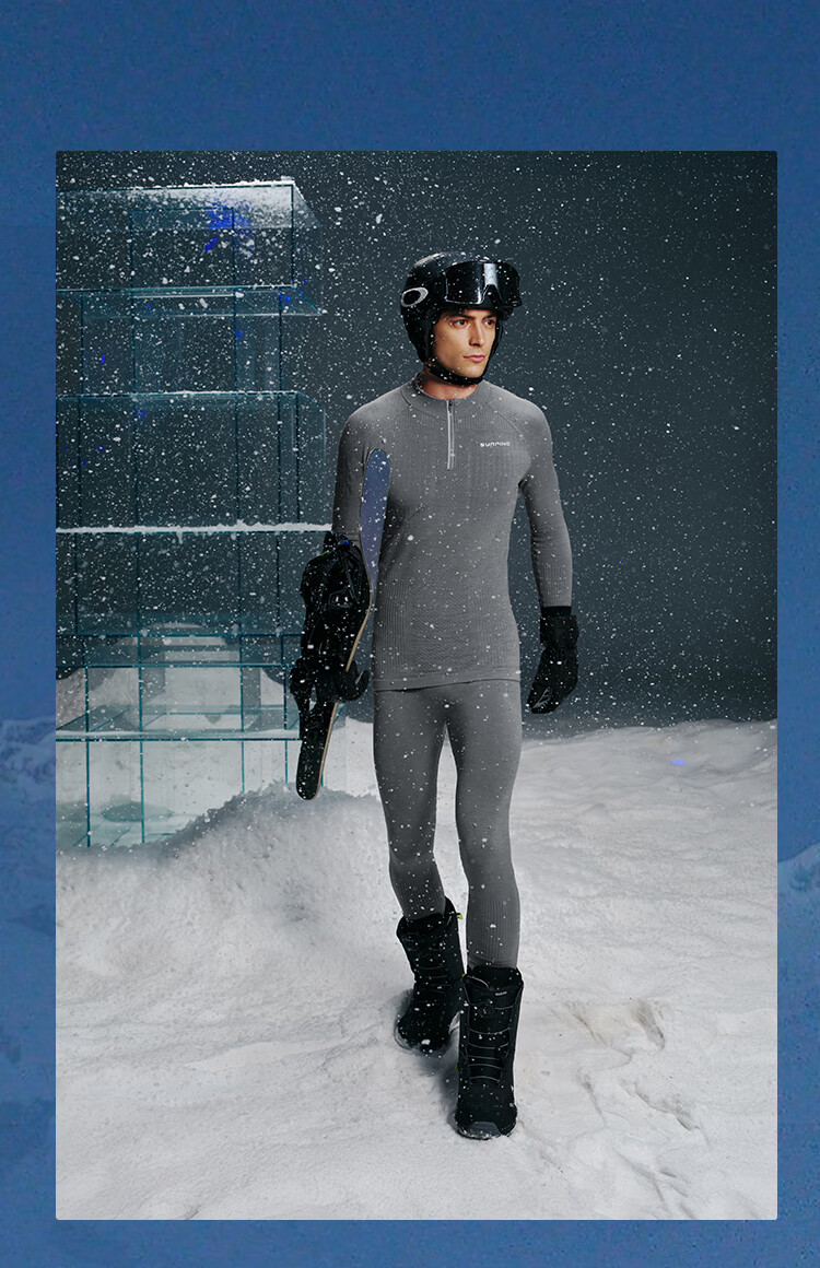 SURPINE 25 Winter New Wing Motion Series Merino Wool Dynamic Thermal Moisture-Wicking Shirt Men Arctic Gray L 2