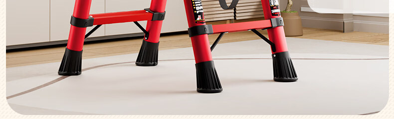 Yilinju Household Ladder Telescopic Ladder Small Lightweight A-Frame Folding Multi-Functional Staircase Engineering Ladder - S6 Red 17
