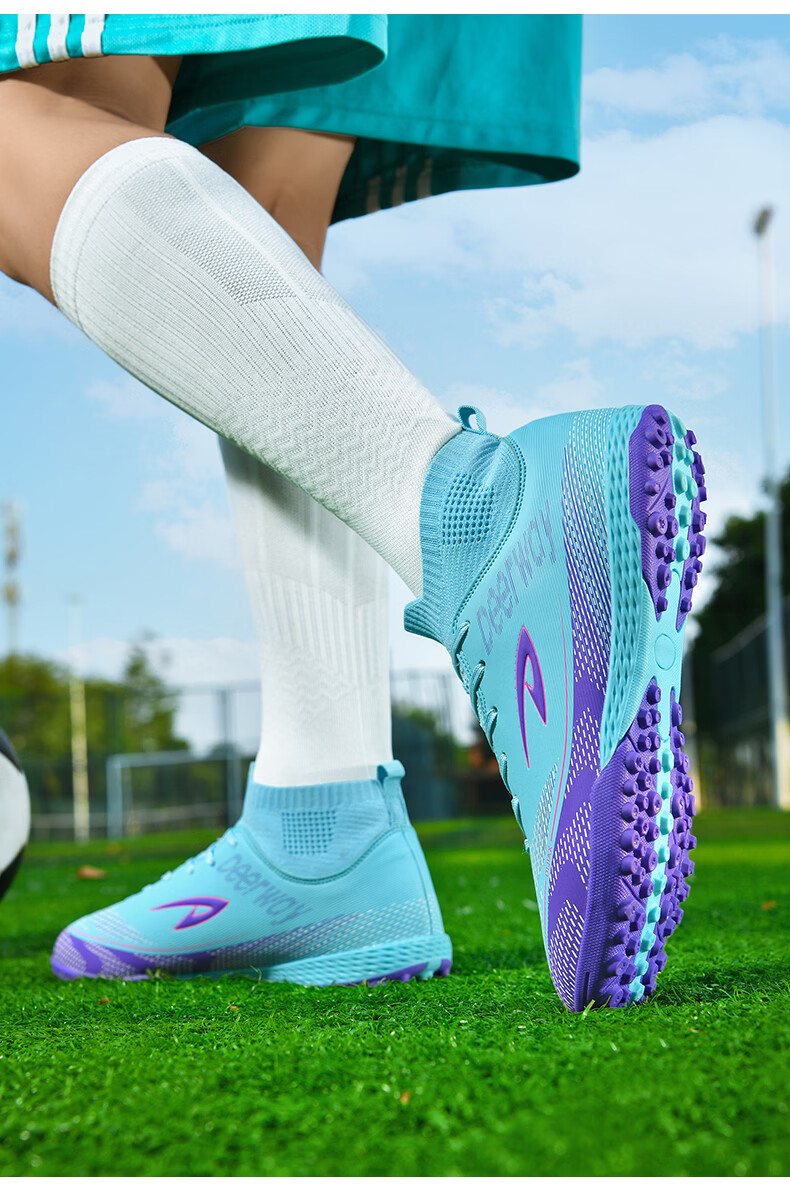 DEERWAY Adult Youth Soccer Shoes TF Turf Studs Non-Slip Durable Match Shoes Obsidian Gold TF Turf Studs Size 37 19