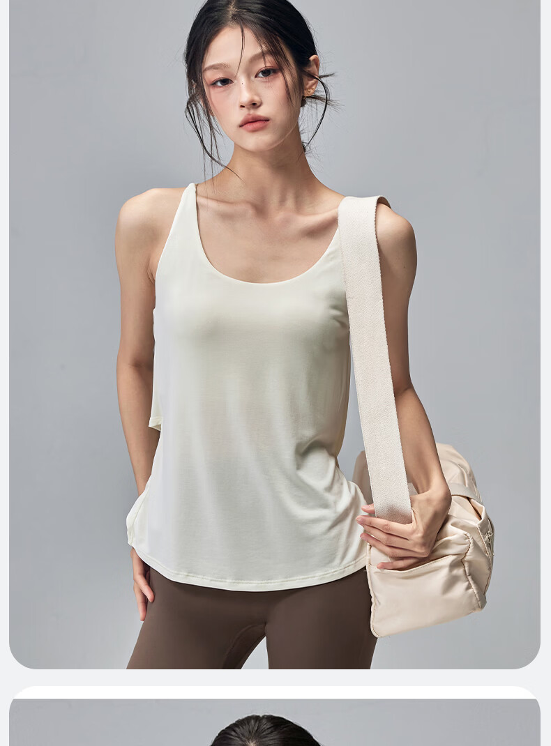 XUEXIMAN Women's Back-Beauty Yoga Vest with Chest Pad, Thin Quick-Dry Sleeveless Sports T-Shirt, Pilates Fitness Top Summer 13
