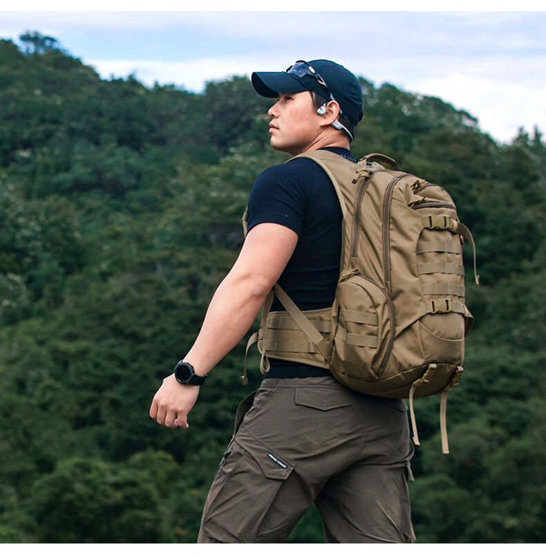 MARDINGTOP Outdoor Hiking Backpack Large Capacity Daily Camping Men's 35L Shoulder Bag [Thunderbolt] Khaki 16