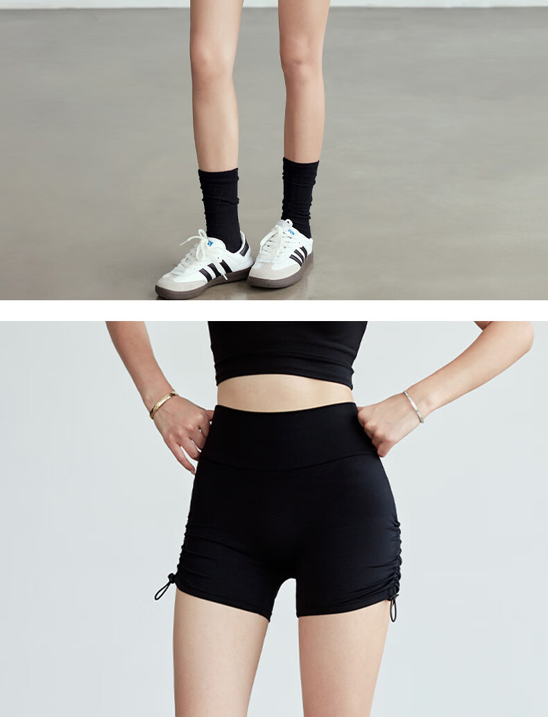 Free Style Drawstring Yoga Shorts Women Summer New High Waist Hip Lift Tummy Control Peach Shorts Pilates Sports Fitness Bermuda Shorts 9