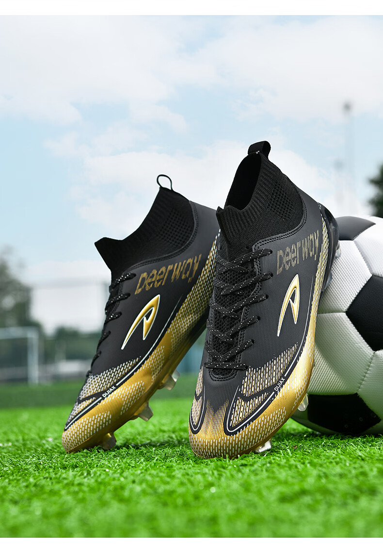 Delhui Men's AG Soccer Shoes High-Top Adult Large Size Youth Teen Student Professional Training Match Shoes 20