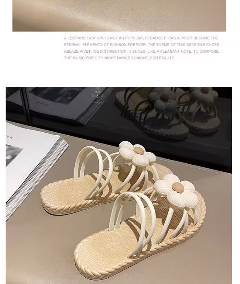 FOOTOPPO Women's Roman Sandals Flat Outdoor Slippers Beach Summer Non-Slip Soft Sole Sandals 15