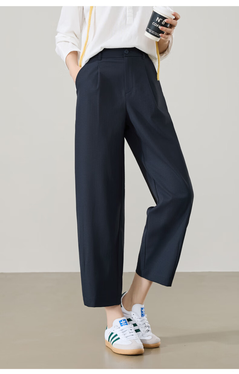 ESE-Y Women's Cropped Sickle Pants 2026 Spring Autumn Slim Fit Petite Harem Casual Pants Beige 29 16