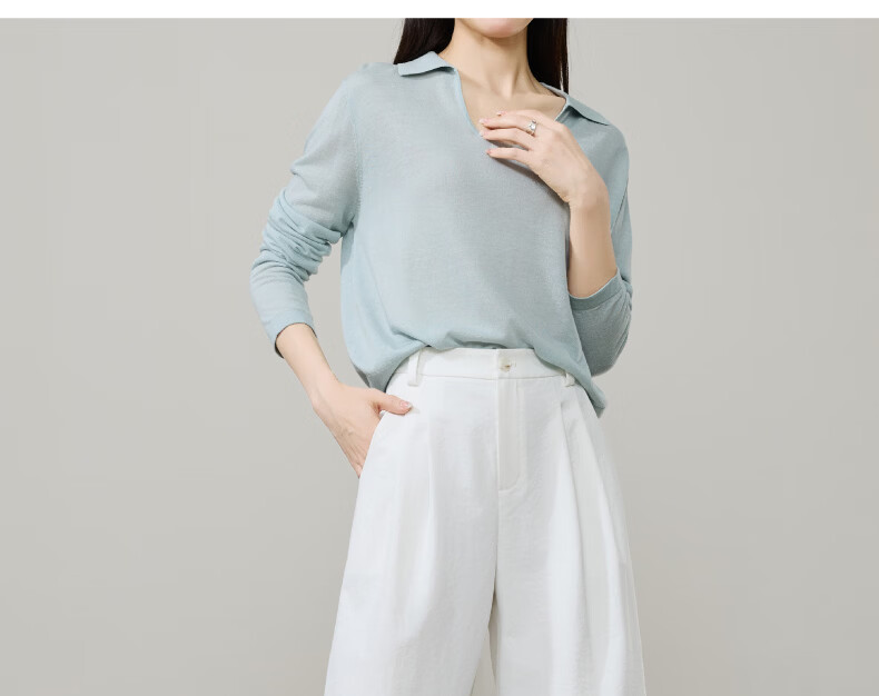 ESE-Y Wrinkle-Resistant Titanium Cotton Nine-Point Straight Wide-Leg Pants for Women 2026 Spring New Draped Casual Pants Navy Blue 27 21
