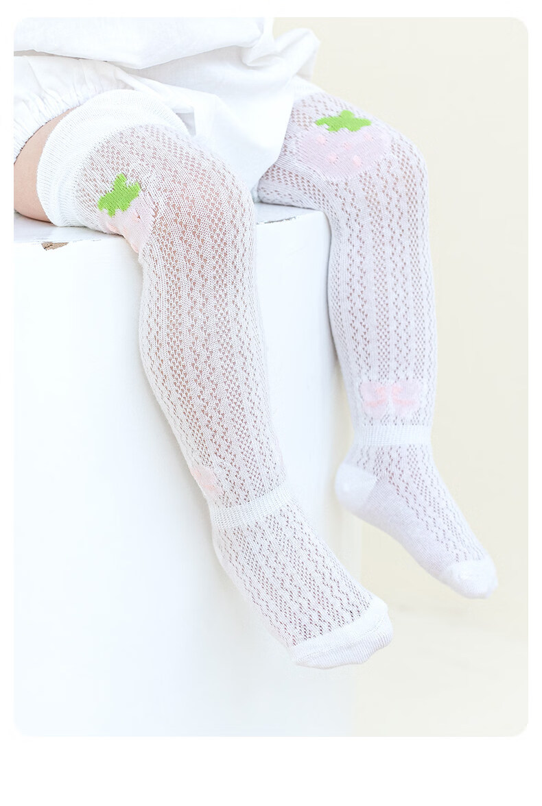 Growth Baby Long Tube Socks Summer Thin Mesh Breathable Girls Baby Summer Anti-Mosquito Over-the-Knee Loose Top Non-Tight Leg Long Socks 3